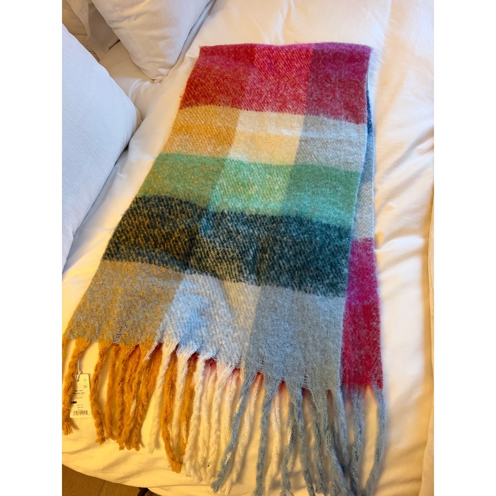 Marine Layer Blanket Scarf Multi-Plaid Colorful - Picture 4 of 7